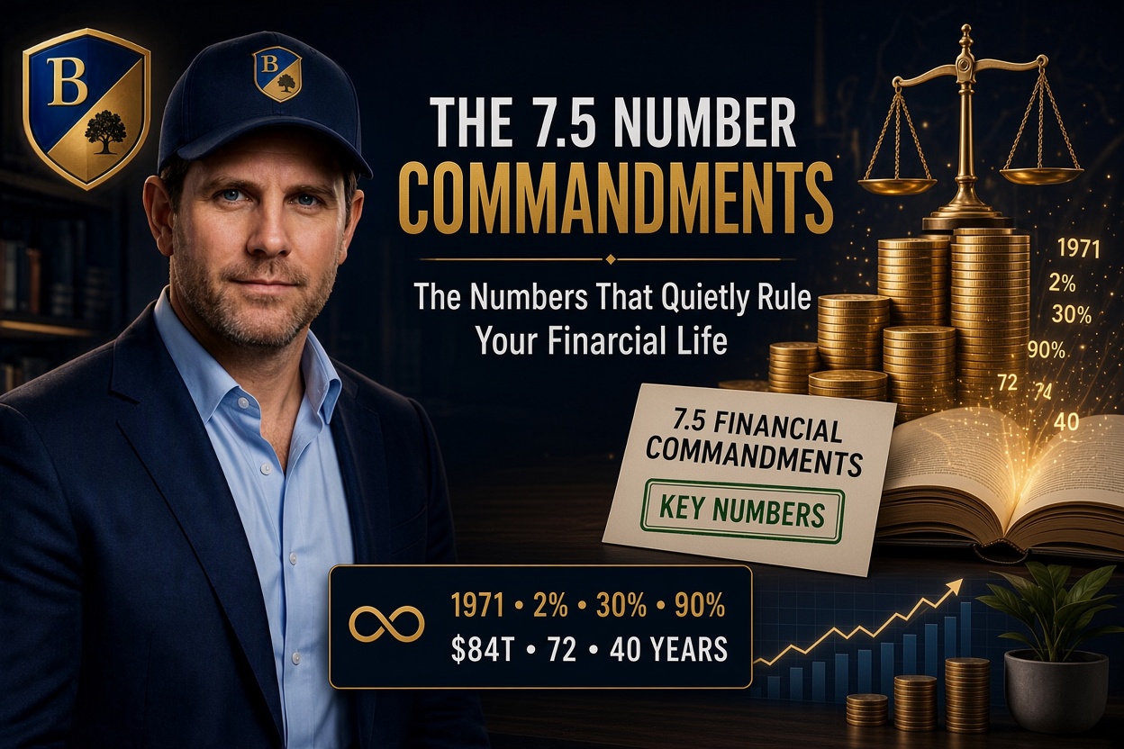 The 7.5 Number Commandments — the numbers that quietly rule your financial life: 1971, 2%, 30%, 90%, $84 trillion, 72, 40 years