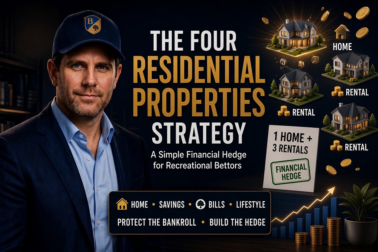 The Four Residential Properties Strategy — a simple financial hedge for recreational bettors: one home plus three rentals